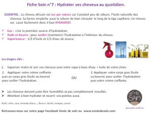 Fiche Soin 7 Hydrater ses cheveux au quotidien