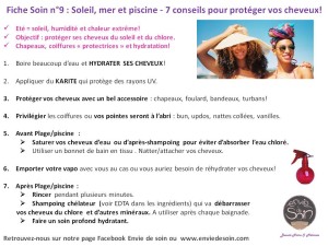 Conseils et astuces pour prendre soin de ses cheveux et les protéger du soleil, à la plage et à la piscine.